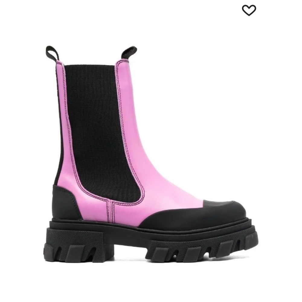 Ganni pink lug sole boots size size 40 worn once